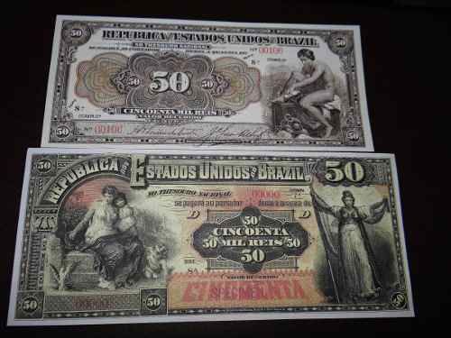 R120, R125 - 50.000 Réis - 1891 E 1911  Réplicas Perfeitas