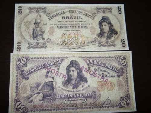 R112, R121 - 20.000 Réis E 50.000 Réis - 1900  Réplicas Perf