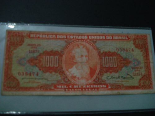 C-106- Cr$ 1.000 - 1963 - Mbc - Rara & Bela - Amarelinha