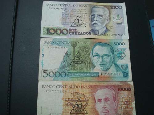 Trinca De Carimbadas&gt; 1.000, 5.000 E 10.000 Cruzados