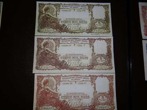 R090 R091 E R092  5.000 Réis, 1903/07/08  Réplicas Perfeitas